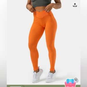 ORANGE Mid Rise Seamless Flow Crossover Leggings Size Medium